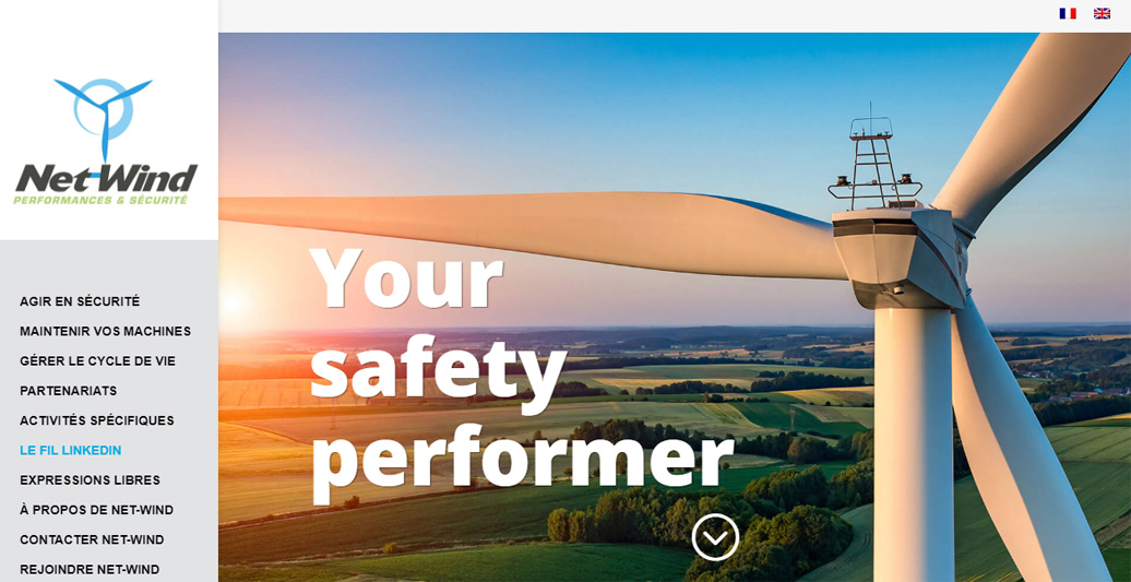 Création du nouveau site internet de l&rsquo;entreprise Net-Wind, acteur de la maintenance éolienne