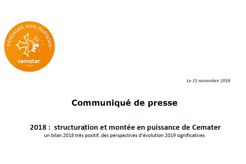 Communiqué de presse CEMATER