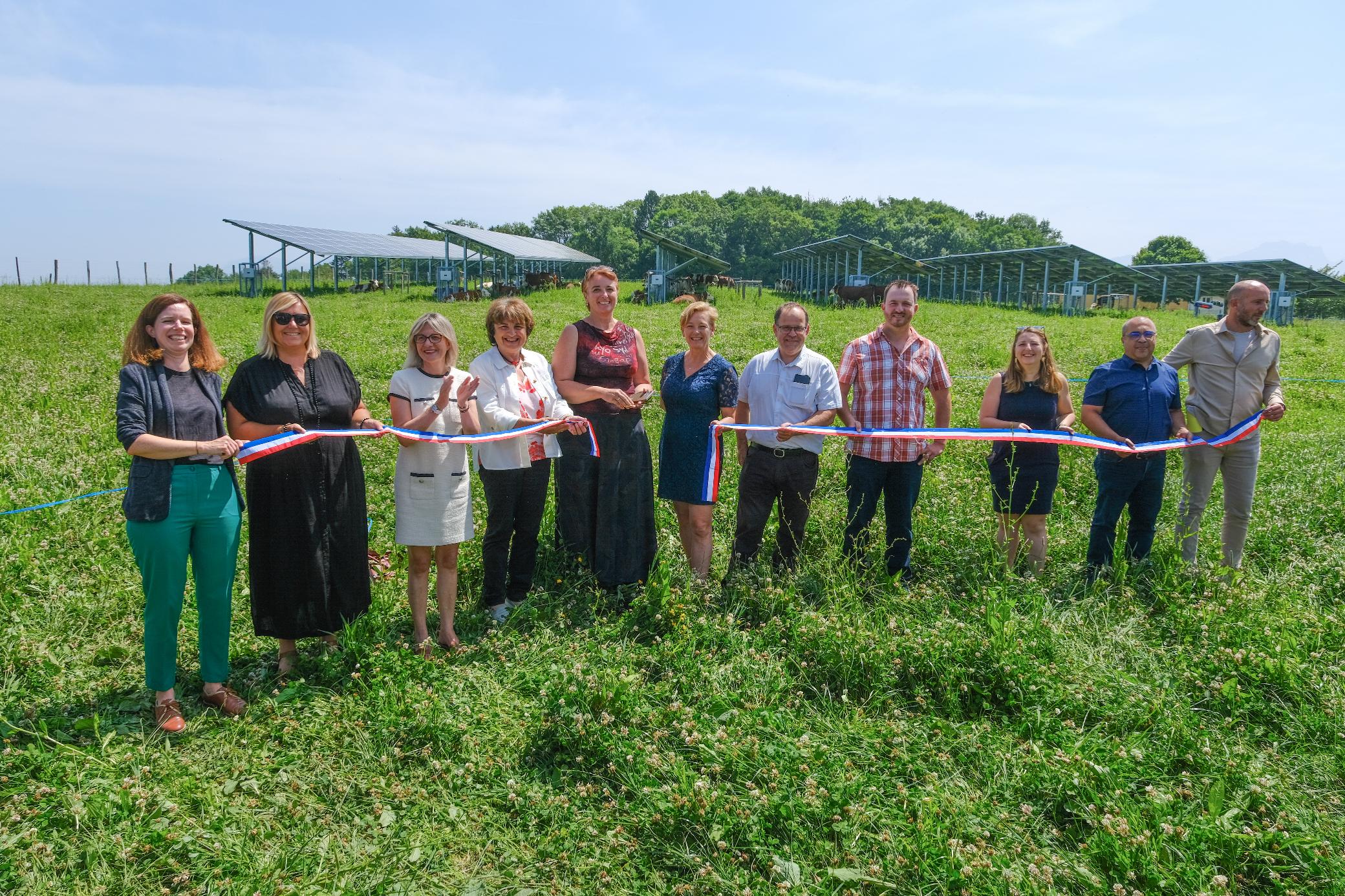 Inauguration clés en main du démonstrateur agrivoltaïque bovin de Poisy en Haute-Savoie, pour Voltalia